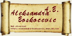 Aleksandra Boškoćević vizit kartica